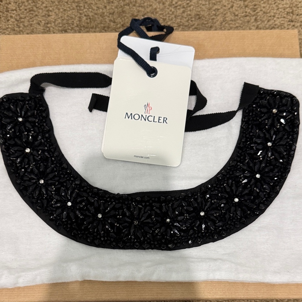 Moncler Black Beaded Embellished Collar